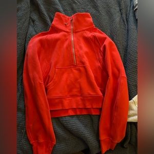⭐️Barely worn red Lululemon scuba sweatshirt
